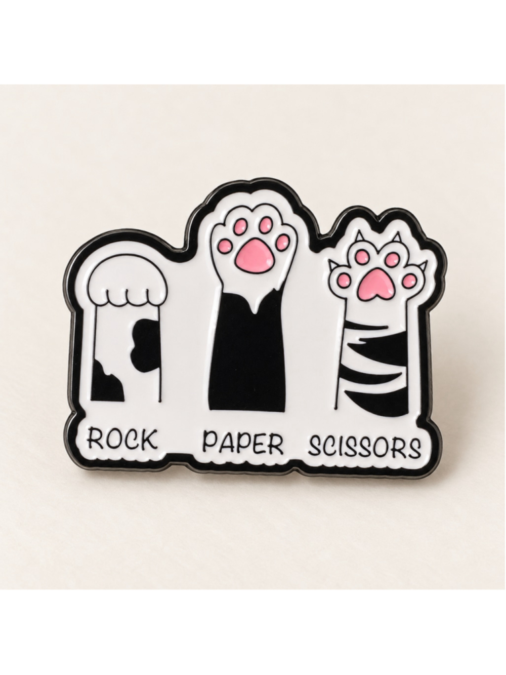 Cat Paw Rock Paper Scissors Enamel Pin Pink Toe Beans Lapel Pin